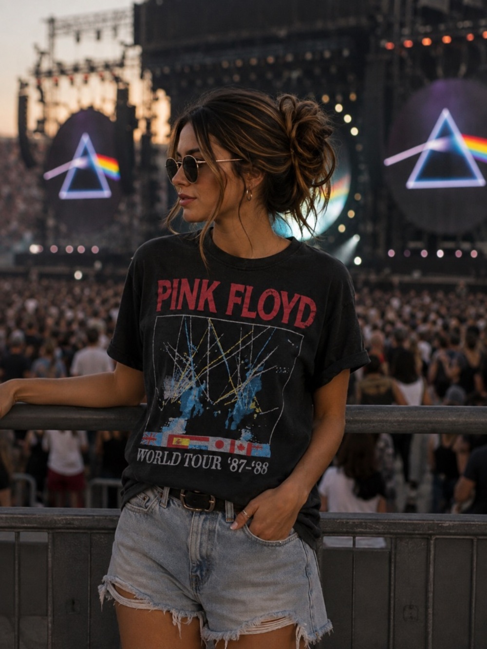 Pink Floyd Black Tee with Red Accent